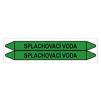 Značení potrubí, splachovací voda,2 ks, 450 × 52 mm